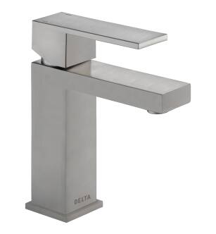 Delta Modern™ 567LF-SSPP Single Handle Project-Pack Bathroom Faucet Three Hole Deck Mount in Stainless