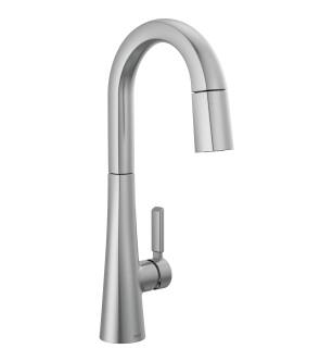 Delta Monrovia™ 9991-AR-PR-DST Single Handle Pull-Down Bar/Prep Faucet Three Hole Deck Mount in Lumicoat Arctic Stainless