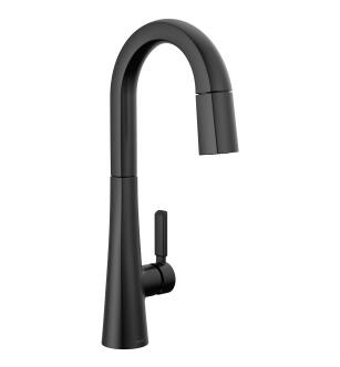 Delta Monrovia™ 9991-BL-DST Single Handle Pull-Down Bar/Prep Faucet Three Hole Deck Mount in Matte Black