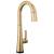 Delta Monrovia™ 9991T-CZ-PR-DST Single Handle Pull-Down Bar/Prep Faucet with Touch2O Technology Three Hole Deck Mount in Lumicoat Champagne Bronze