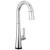 Delta Monrovia™ 9991T-PR-DST Single Handle Pull-Down Bar/Prep Faucet with Touch2O Technology Three Hole Deck Mount in Lumicoat Chrome