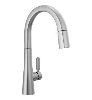 Delta Monrovia™ 9191-AR-PR-DST Single Handle Pull-Down Kitchen Faucet Three Hole Deck Mount in Lumicoat Arctic Stainless