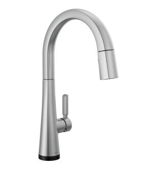Delta Monrovia™ 9191T-AR-PR-DST Single Handle Pull-Down Kitchen Faucet With Touch2O Technology Three Hole Deck Mount in Lumicoat Arctic Stainless