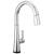 Delta Monrovia™ 9191T-PR-DST Single Handle Pull-Down Kitchen Faucet With Touch2O Technology Three Hole Deck Mount in Lumicoat Chrome
