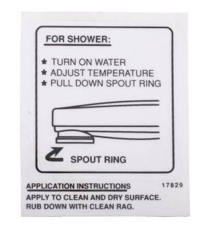 Delta Other RP17829 Decal - Tub Spout - Pull-Down Diverter
