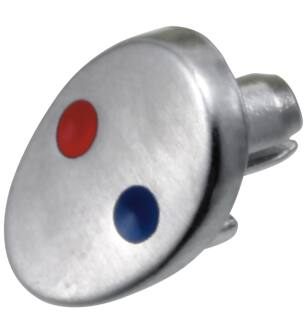 Delta Pilar® RP53879AR Button - Red / Blue - Finished in Arctic Stainless