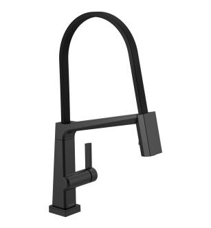 Delta Pivotal™ 9693T-BL-DST Single Handle Exposed Hose Kitchen Faucet With Touch2O Technology Three Hole Deck Mount in Matte Black