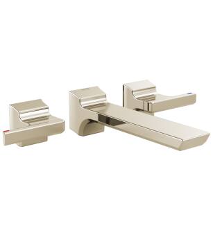 Delta Pivotal™ T3599LF-PN-PR-WL Two Handle Wall Mount Bathroom Faucet Trim in Lumicoat Polished Nickel