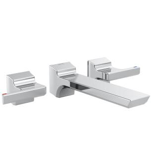 Delta Pivotal™ T3599LF-PR-WL Two Handle Wall Mount Bathroom Faucet Trim in Lumicoat Chrome