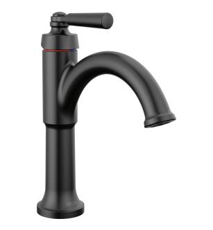 Delta SAYLOR™ 535-BLMPU-DST Single Handle Bathroom Faucet Three Hole Deck Mount in Matte Black