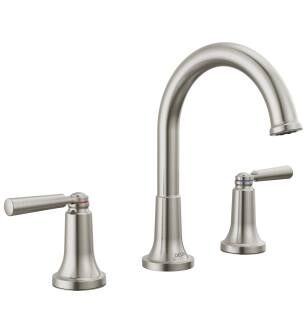 Delta SAYLOR™ 3535-SSMPU-DST Two Handle Widespread Bathroom Faucet Four Hole Deck Mount in Stainless