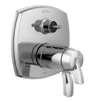 Delta Stryke® T27T976-LHP 17 Thermostatic Integrated Diverter Trim with Six Function Diverter Less Diverter Handle in Chrome