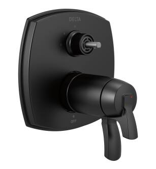 Delta Stryke® T27T876-BLLHP 17 Thermostatic Integrated Diverter Trim with Three Function Diverter Less Diverter Handle in Matte Black