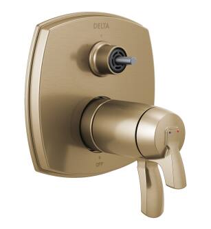 Delta Stryke® T27T876-CZLHP 17 Thermostatic Integrated Diverter Trim with Three Function Diverter Less Diverter Handle in Champagne Bronze