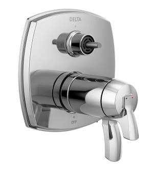 Delta Stryke® T27T876-LHP 17 Thermostatic Integrated Diverter Trim with Three Function Diverter Less Diverter Handle in Chrome