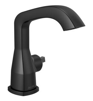 Delta Stryke® 576-BLLPU-LHP-DST Single Handle Faucet Less Pop-Up, Less Handle Three Hole Deck Mount in Matte Black