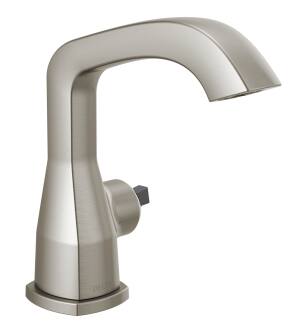 Delta Stryke® 576-SSLPU-LHP-DST Single Handle Faucet Less Pop-Up, Less Handle Three Hole Deck Mount in Stainless