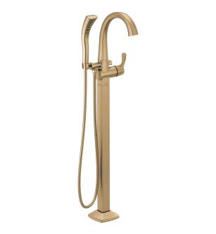 Delta Stryke® T4777-CZFL Single Handle Floor Mount Tub Filler Trim in Champagne Bronze