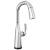 Delta Stryke® 9976T-PR-DST Single Handle Pull Down Bar/Prep Faucet with Touch 2O Technology Three Hole Deck Mount in Lumicoat Chrome