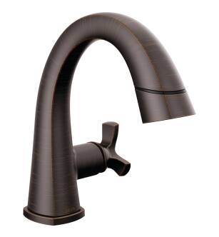 Delta Stryke® 5776-RBPD-DST Single Handle Pull Down Bathroom Faucet Three Hole Deck Mount in Venetian Bronze
