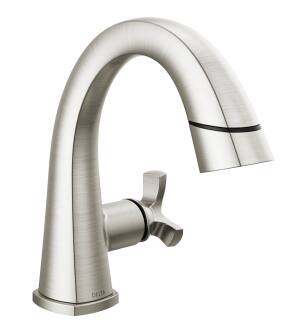 Delta Stryke® 5776-SSPD-PR-DST Single Handle Pull Down Bathroom Faucet Three Hole Deck Mount in Lumicoat Stainless