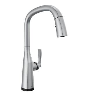 Delta Stryke® 9176T-AR-PR-DST Single Handle Pull Down Kitchen Faucet with Touch 2O Technology Three Hole Deck Mount in Lumicoat Arctic Stainless