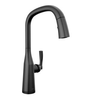 Delta Stryke® 9176T-BL-DST Single Handle Pull Down Kitchen Faucet with Touch 2O Technology Three Hole Deck Mount in Matte Black