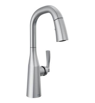 Delta Stryke® 9976-AR-PR-DST Single Handle Pull-Down Bar/Prep Faucet Three Hole Deck Mount in Lumicoat Arctic Stainless