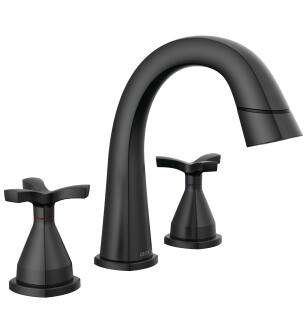 Delta Stryke® 357756-BLPD-DST Two Handle Widespread Pull Down Bathroom Faucet in Matte Black