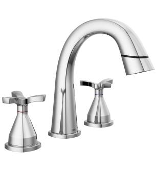 Delta Stryke® 357756-PD-PR-DST Two Handle Widespread Pull Down Bathroom Faucet in Lumicoat Chrome