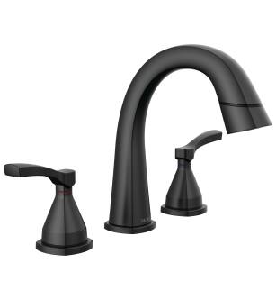 Delta Stryke® 35775-BLPD-DST Two Handle Widespread Pull Down Bathroom Faucet in Matte Black