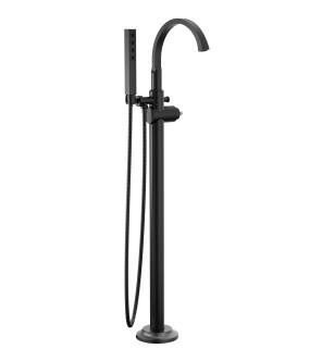 Delta Tetra™ T4788-BLLHP-FL Floor Mount Tub Filler Trim in Matte Black