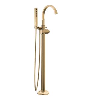 Delta Tetra™ T4788-CZ-PR-LHP-FL Floor Mount Tub Filler Trim in Lumicoat Champagne Bronze