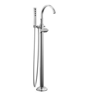 Delta Tetra™ T4788-PR-LHP-FL Floor Mount Tub Filler Trim in Lumicoat Chrome