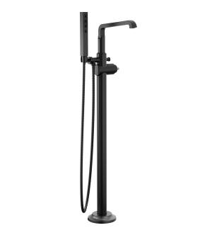 Delta Tetra™ T4789-BLLHP-FL Floor Mount Tub Filler Trim in Matte Black
