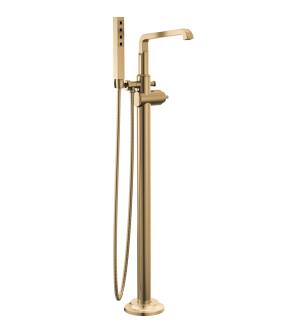 Delta Tetra™ T4789-CZ-PR-LHP-FL Floor Mount Tub Filler Trim in Lumicoat Champagne Bronze