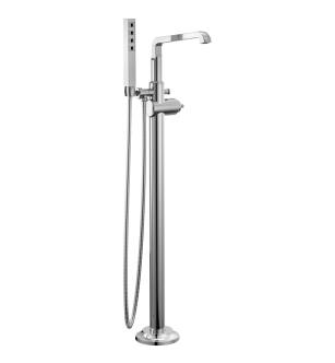 Delta Tetra™ T4789-PR-LHP-FL Floor Mount Tub Filler Trim in Lumicoat Chrome