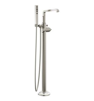 Delta Tetra™ T4789-SS-PR-LHP-FL Floor Mount Tub Filler Trim in Lumicoat Stainless