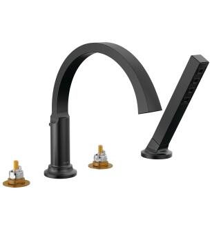 Delta Tetra™ T4788-BLLHP Roman Tub Trim with Hand Shower in Matte Black
