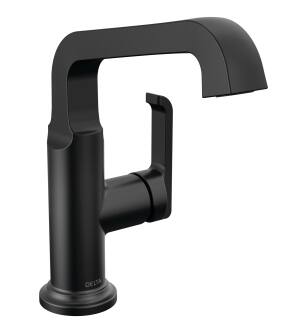 Delta Tetra™ 689-BL-DST Single Handle Mid-Height Vessel Bathroom in Matte Black