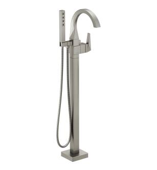 Delta Trillian™ T4746-SS-PR-FL Single Handle Floor Mount Tub Filler Trim in Lumicoat Stainless