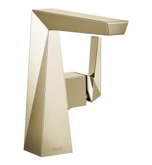 Delta Trillian™ 643-PN-PR-DST Single Handle Mid-Height Bathroom Faucet in Lumicoat Polished Nickel