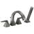 Delta Trillian™ T4746-KS-PR Two-Handle Roman Tub Trim with Hand Shower in Lumicoat Black Stainless