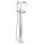 Delta T47766-FL Stryke 42 7/8" Single Cross Handle Floor Mount Tub Filler with Handshower and H2Okinetic Technology in Chrome