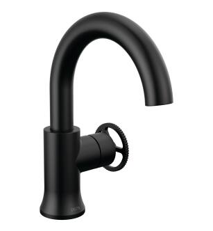 Delta Trinsic® 558HAR-BL-DST Single Handle Bathroom Faucet in Matte Black