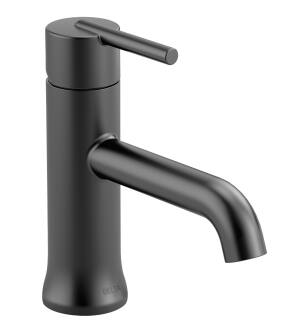Delta Trinsic® 559LF-BLMPU Single Handle Bathroom Faucet Three Hole Deck Mount in Matte Black