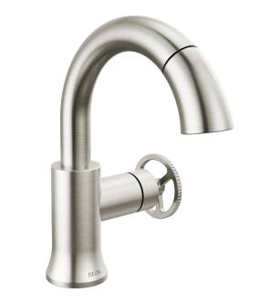 Delta Trinsic® 558HAR-SSPD-DST Single Handle Pull Down Bathroom Faucet in Stainless
