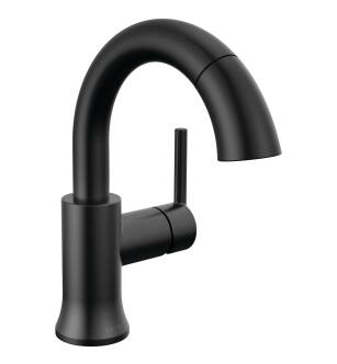Delta Trinsic® 559HAR-BLPD-DST Single Handle Pull Down Bathroom Faucet in Matte Black