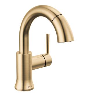 Delta Trinsic® 559HAR-CZPD-DST Single Handle Pull Down Bathroom Faucet in Champagne Bronze