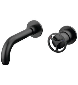 Delta Trinsic® T3558LF-BLWL Two Handle Wall Mount Bathroom Faucet Trim in Matte Black